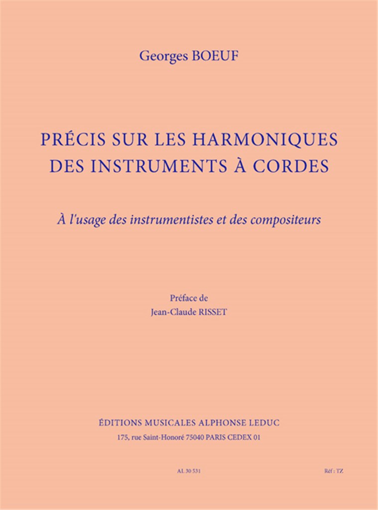 Précis sur les harmoniques des instrument à cordes
